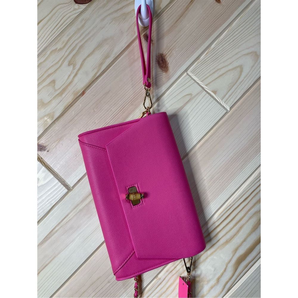 Lilly Pulitzer Womens Cliona Clutch Wristlet Chain Sling Purse Pink NWT